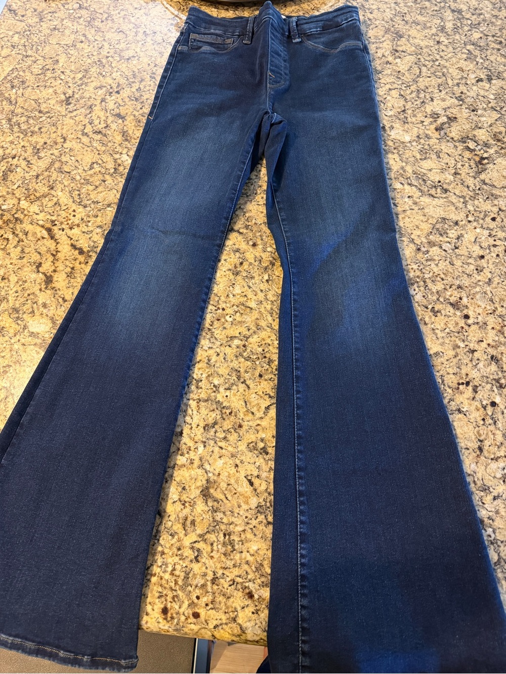 Classic Women's Dark Blue Flare Jeans